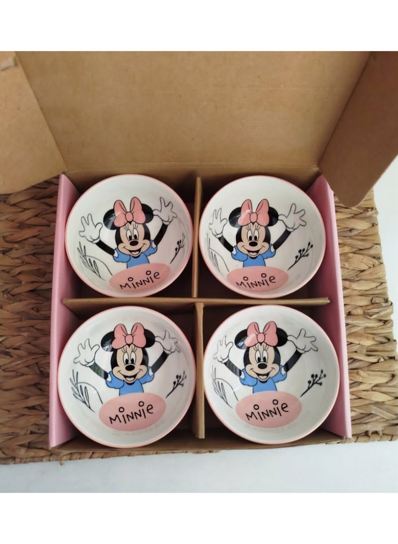 ميني طقم ٤ قطع بولة بورسلين ميني ماوس للشوربة و النودلز و الكورن فليكس - Image 5